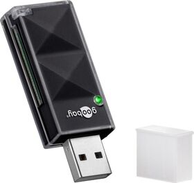 USB 2.0 Kartenlesegerät, Schwarz- VPE: 1