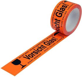 Warnklebeband Breite 50mm Länge 66m S.52µ PP leuchtorange Acrylatkleber TRANSPAK - VPE: 12