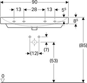 Geberit Waschtisch SMYLE Square o Hahnloch mit Überlauf 900x480mm weiß
