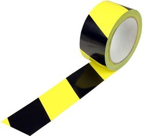 Kennzeichnungsband Breite 50mm Länge 66m Stärke 52µ PVC gelb/schwar TRANSPAK - VPE: 36