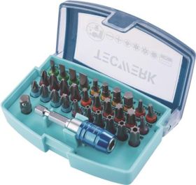 Bitsortiment Torsión 32-tlg.Schlitz/PH/PZD/TX/TX-BO/6Kt.Torsionsbits TECWERK