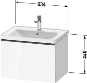 Duravit Waschtischunterbau D-NEO 1 Auszug 440x634x452mm taupe