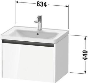 Duravit Waschtischunterbau Ketho.2 634x440x455mm weiß hochglanz