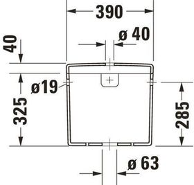 Duravit Spülkasten STARCK 3 390x185mm Anschluss links/rechts weiß WG