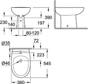 Grohe Standbidet BAU KERAMIK 1 HL m ÜL awe