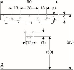 Geberit Waschtisch iCon o Hahnloch mit Überlauf 900x485mm weiß