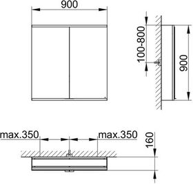 Keuco Spiegelschrank ROYAL MODULAR 2.0 Breite 900mm Höhe 900mm Tiefe 160mm