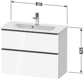 Duravit Waschtischunterbau D-NEO Compact 1 Ausz. 1 Schubk. 625x810x372mm we hgl