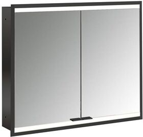 Emco LED-Lichtsp.schr. PRIME 2 FACELIFT UP 800x730mm 2-türig schwarz/spiegel EMCO