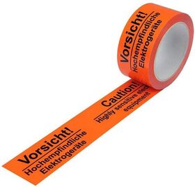 Warnklebeband Breite 50mm Länge 66m S.52µ PP Dr.Hochempf. Elektrogeräte TRANSPAK - VPE: 12