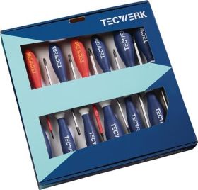 Schraubendrehersatz XXL 13-tlg.Schlitz/PH/PZD/TX Mehrkomponentengriffe TECWERK