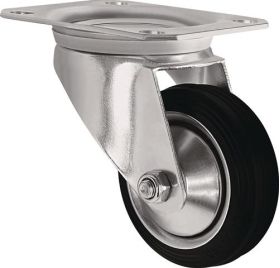 Lenkrolle D.200mm Trgf.205kg VG Platte L135xB110mm TECWERK