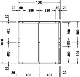 Duravit Fußgestell für Duschwanne Tempano 1000x1000mm