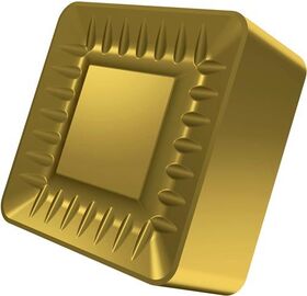 Drehwendeschneidplatte ISO SNMX 251224S-SR:T8345 D.9,17mm PVD beschichtet Gold - VPE: 10