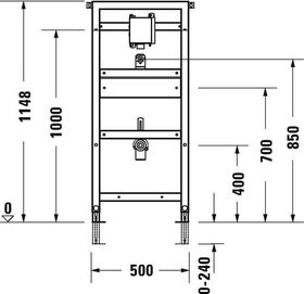Duravit Urinal-Element DURASYSTEM 500x1148mm für UP-Druckspüler Trockenbau