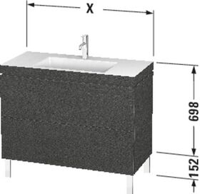 Duravit Waschtischunterbau L-CUBE m WT Vero Air 698x800x480mm 1 HL we smat