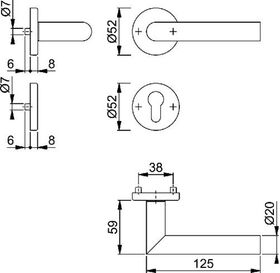 Rosettengrt.Ams.E1400Z/42KV/42KVS VA F69 rd.PZ DIN L/R D/D HOPPE