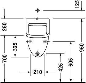 Duravit Urinal STARCK 3 330x350mm Zul v ob o Fliege HG weiß