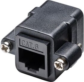 RJ45-Modularkupplung/Verbinder mit Montageflansch, CAT 6- VPE: 1