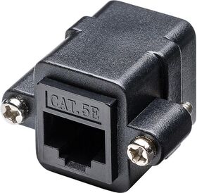 RJ45-Modularkupplung/Verbinder mit Montageflansch, CAT 5e- VPE: 1