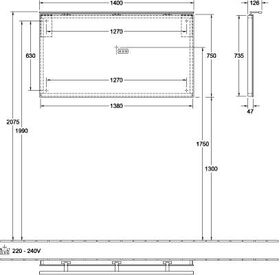 V&B Spiegel MORE TO SEE 1400x750x50/130mm