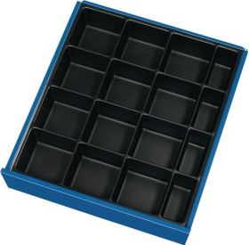 Schubladenunterteilungsmaterial Front 60-90mm Kleinteileeinsatz 16Mulden TECWERK