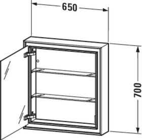 Duravit Einbau-Spiegelschrank L-CUBE 154x650x700mm Anschlag rechts