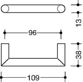 Möbelgriff 562.13B96 PA 90 tiefschwarz ma 96mm D.13mm HEWI