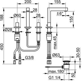 Keuco 3-L WT-Mischer 155 EDITION 90 vc m ZAG KEUCO