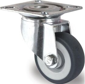 Lenkrolle D.50mm grau Trgf.50kg m.Platte