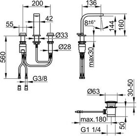 Keuco 3-L WT-Mischer 150 EDITION 11 m ZAG vc KEUCO