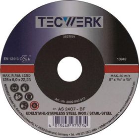 Schruppscheibe D125xS6mm gekr.Univ.Bohr.22,23mm TECWERK - VPE: 10