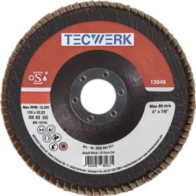 Fächerscheibe D.125mm K.40 kon.Stahl/Holz NK TECWERK - VPE: 10