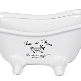 Schale Badewanne Keramik 20x9x10cm weiß