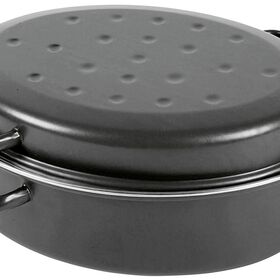 KARL KRÜGER Gänsebräter oval 10,5 l Ø42cm emailliert schwarz matt