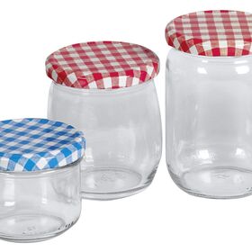EMSY Schraubdeckelglas mit 82mm TO-Deckel kariert 540 ml 6er Pack