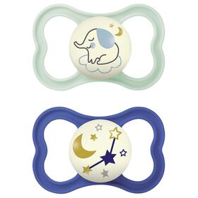 MAM Schnuller Air Night Silikon 'Elefant / Sterne' 2er Set 2er Set