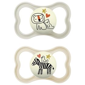 MAM Schnuller Supreme Night Silikon 'Löwe / Zebra' 2er Set 2er Set