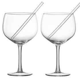 RITZENHOFF & BREKER Ginglas mit Trinkhalmen 2er Set 2x Ginglas, 2x Glas-Trinkhalm