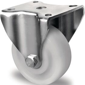 Schwerlast-Bockrolle D.125mm Trgf.700kg Ku.Platte L100xB88mm Rl.weiß PROMAT