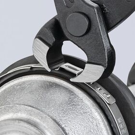 Ohrklemmenzange Gesamt-L.220mm Kopf schwarz atram.Kunststoff-Überzug KNIPEX