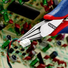 Elektronik-Greifzange Gesamt-L.115mm flachrunde Backen Form 2 Mehrkomp.-Hüllen