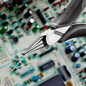 Elektronik-Greifzange Gesamt-L.115mm ESD flachbreite Backen spiegelpol.Form 1