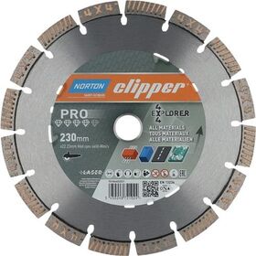 Diamanttrennscheibe 4x4 Explorer D.230mm Bohr.22,23mm 2,5mm 12mm NORTON CLIPPER