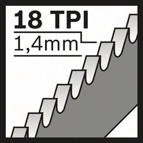Säbelsägeblatt S 1122 EF L.225mm B.19mm TPI 18 1,4mm geschr.,gefr.2er Pk.BOSCH