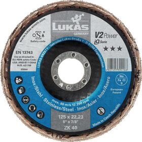 Fächerscheibe V2 POWER ZK D.125mm K.40 fl.STA ZK LUKAS - VPE: 10