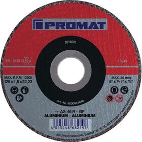Trennscheibe ALU D125x1,6mm ger.Alu.Bohr.22,23mm PROMAT - VPE: 25