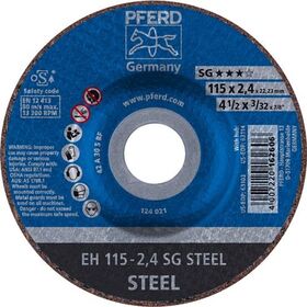 Trennscheibe SG STEEL D115x2,4mm gekr.STA Bohr.22,23mm PFERD - VPE: 25