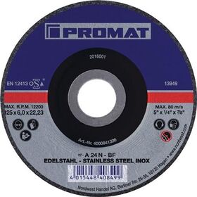 Schruppscheibe D115xS6mm gekr.INOX Bohr.22,23mm PROMAT - VPE: 10