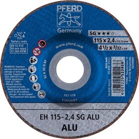 Trennscheibe SG ALU D115x2,4mm gekr.Alu.Bohr.22,23mm PFERD - VPE: 25